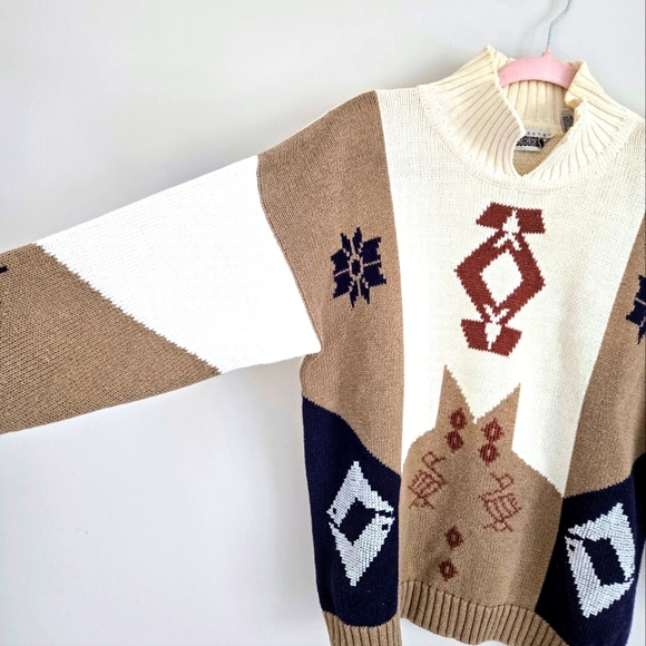 🐴VTG boho cottagecore knit sweater - Picture 2 of 7